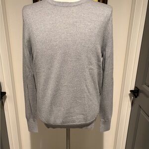 Banana Republic Men's Fine Marino Wool Light Gray Crewneck Sweater